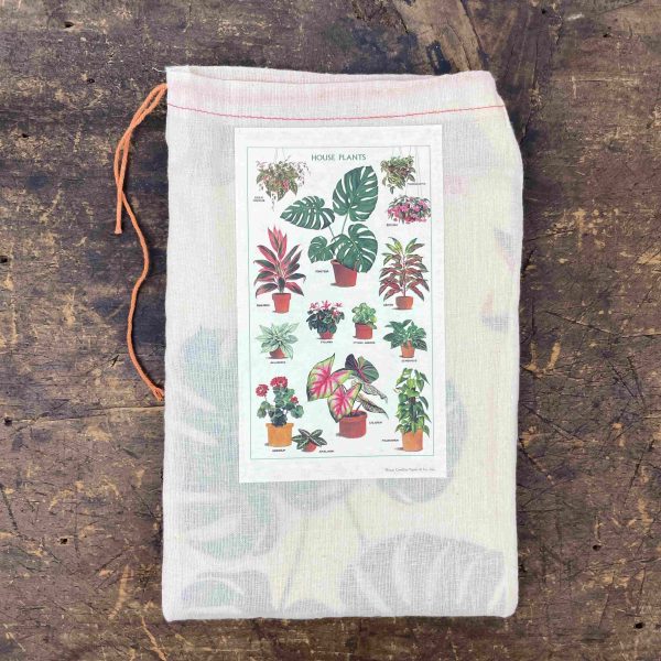 Vintage House Plants Cotton Tea Towel