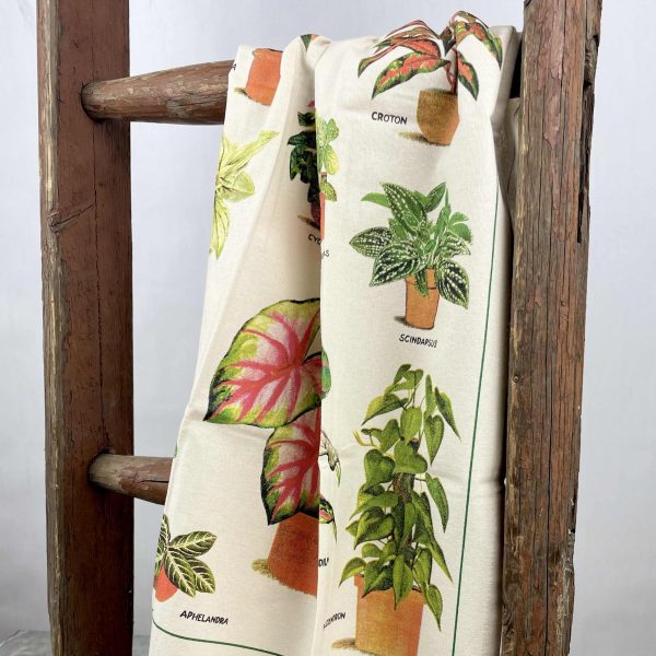 Vintage House Plants Cotton Tea Towel - Image 3